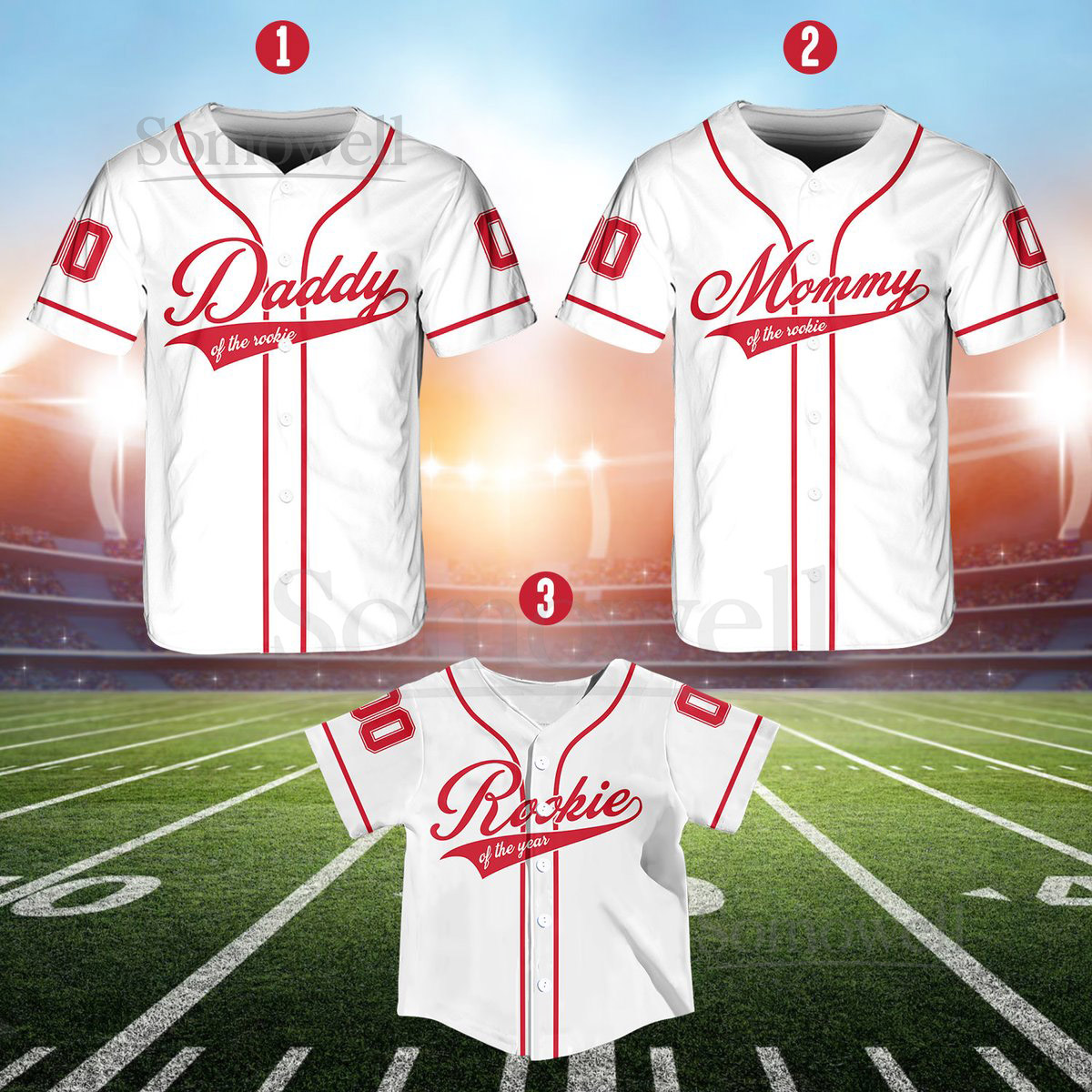 Personalized Mommy Daddy Of the Rookie Baseball Jersey Custom Name Number Shirt Rookie Of The Year Jersey Family Matching Outfits_311