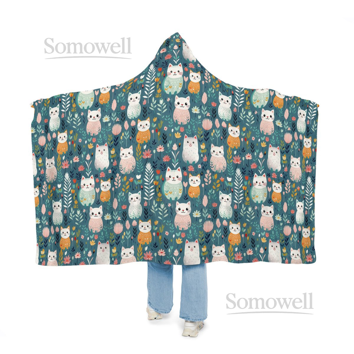 Cat Hooded Blanket Cat Blanket Wearable Blanket Hoodie Blanket Snuggle Blanket Sherpa Blanket Fleece Blanket_13