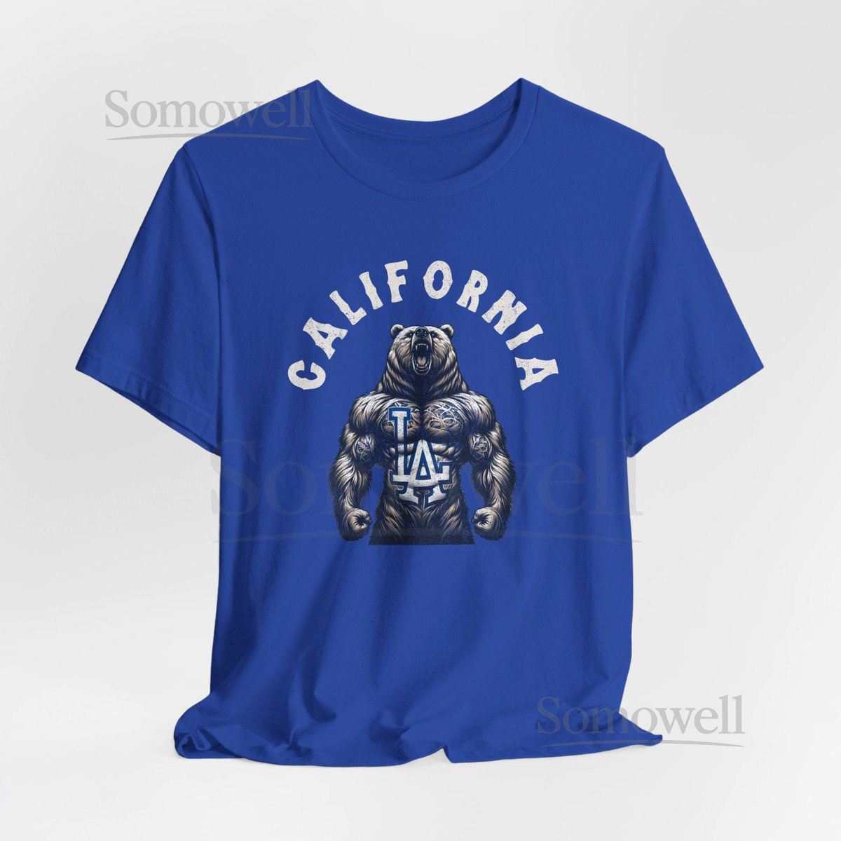 California Grizzly LA Dodgers T-Shirt Fierce Bear Tattoo Tee Unisex Streetwear_192