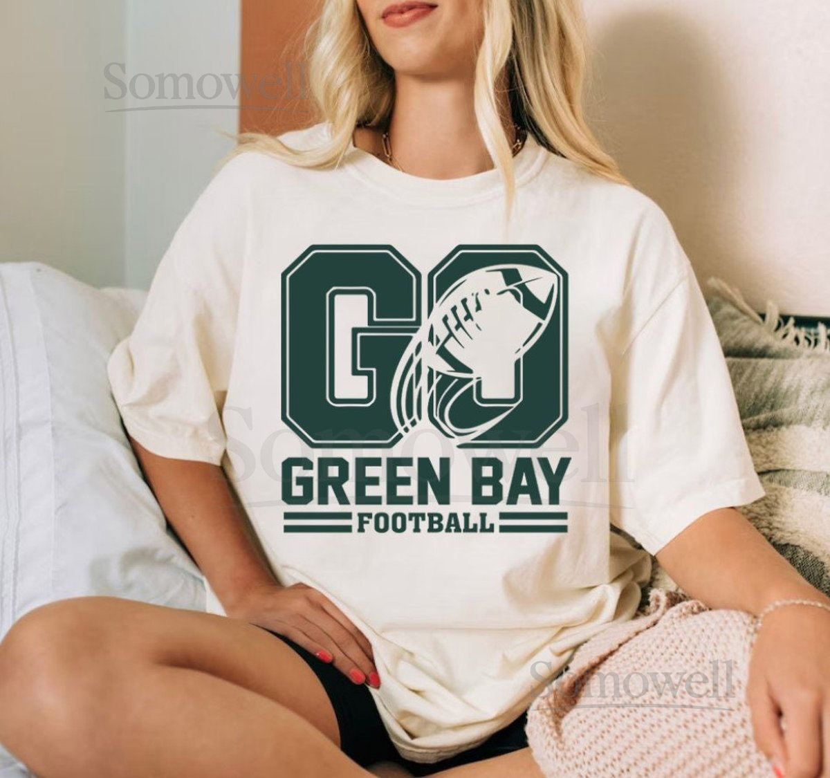 Go Green Bay Football Vintage Comfort Color Tshirt Green Bay Football Team Shirt Lets Go Green Bay Tee American Football Gameday Shirt_358