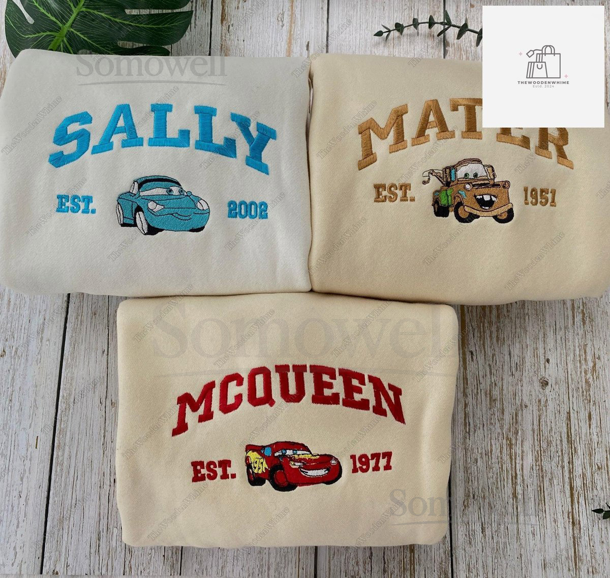 Mcqueen Sally Mater Sweatshirt Cars Movie Embroidered Sweatshirt Cars Characters Crewneck Sweatshirt Friends Gift Cartoon Shirt_122