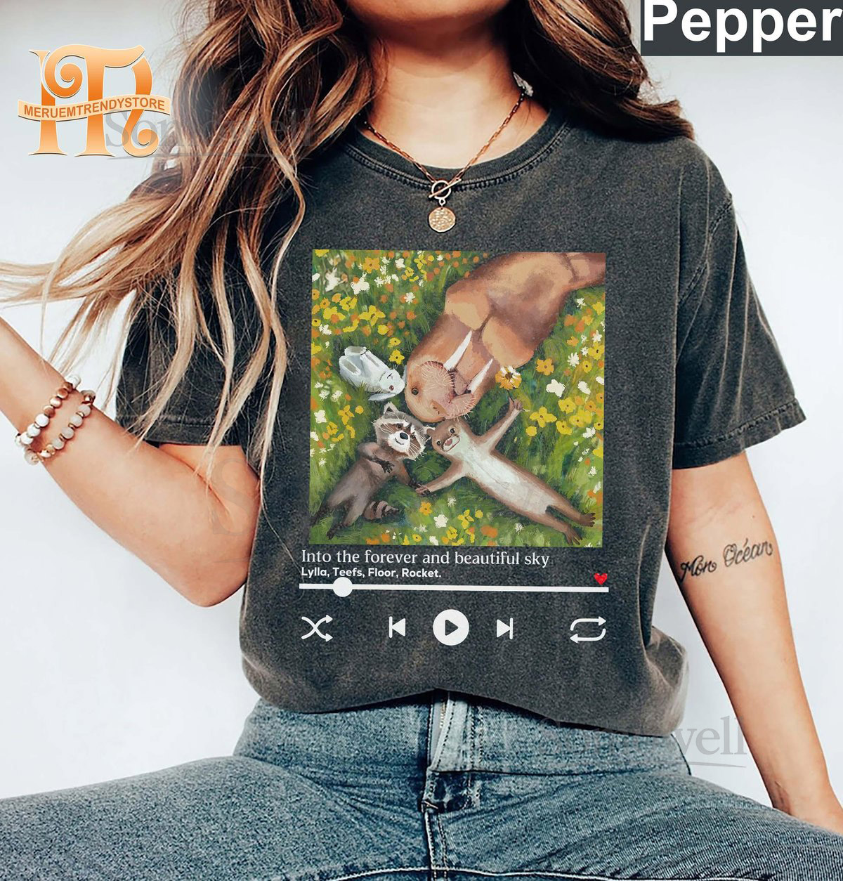 Guardians of the Galaxy T-Shirt Retro Lylla Rocket Floor Comfort Colors Tee_513