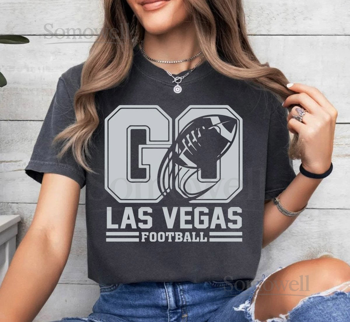 Go Las Vegas Football Vintage Comfort Color Tshirt Las Vegas Football Team Shirt American Football Gameday Shirt Sports Tee For Her_179