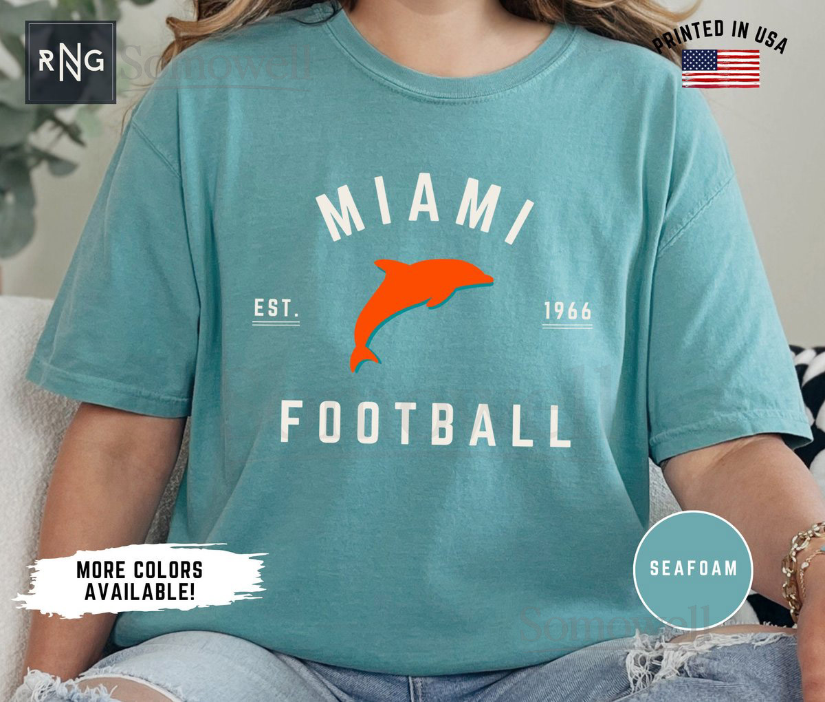 Miami Football Shirt Dolphin Football Gameday Shirt Miami Football Apparel Miami Sports Apparel Retro Dolphin Football Shirt Fan Gift_447