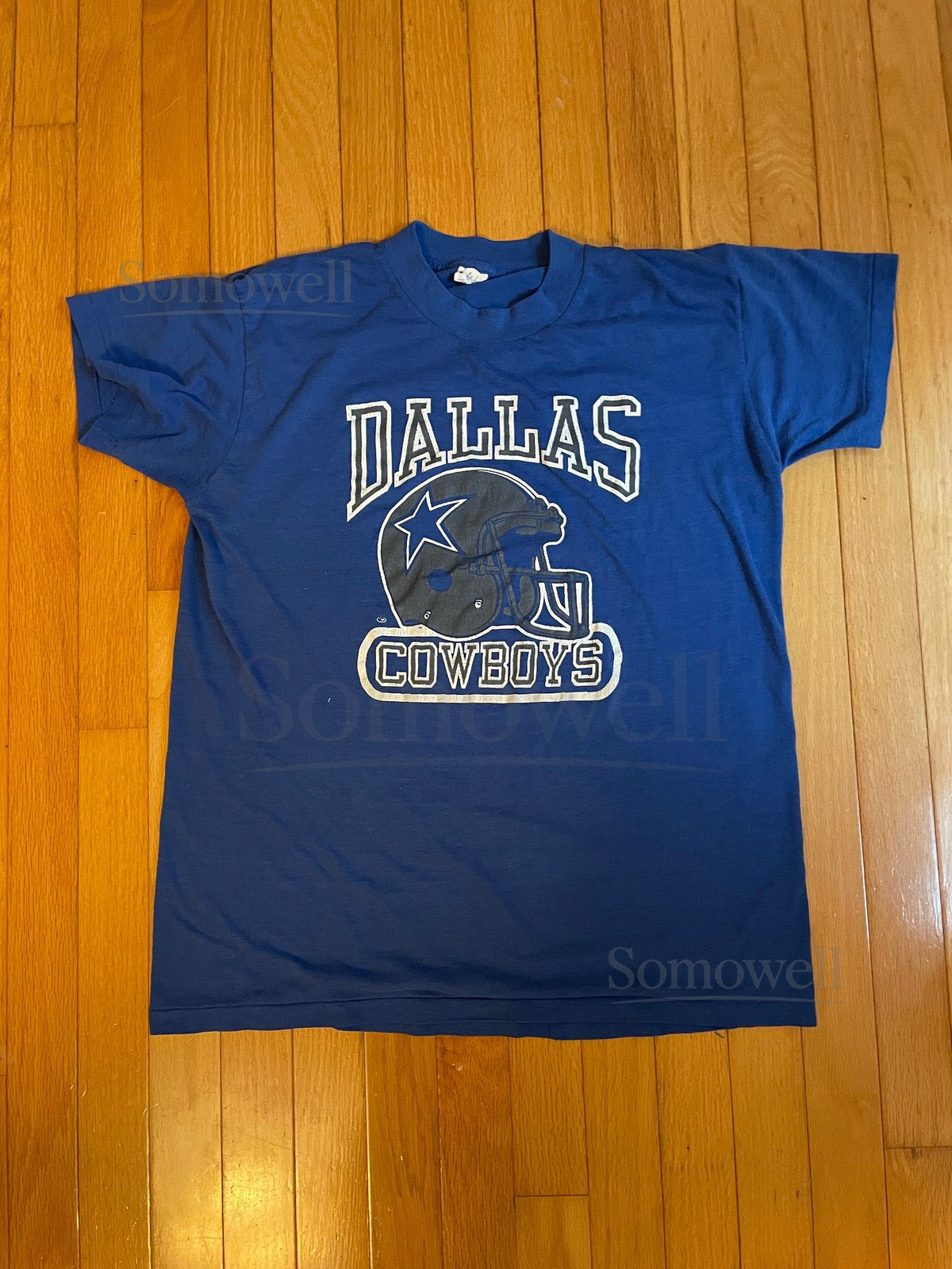 Vintage 1980s Blue Dallas Cowboys T-shirt Logo-7_467