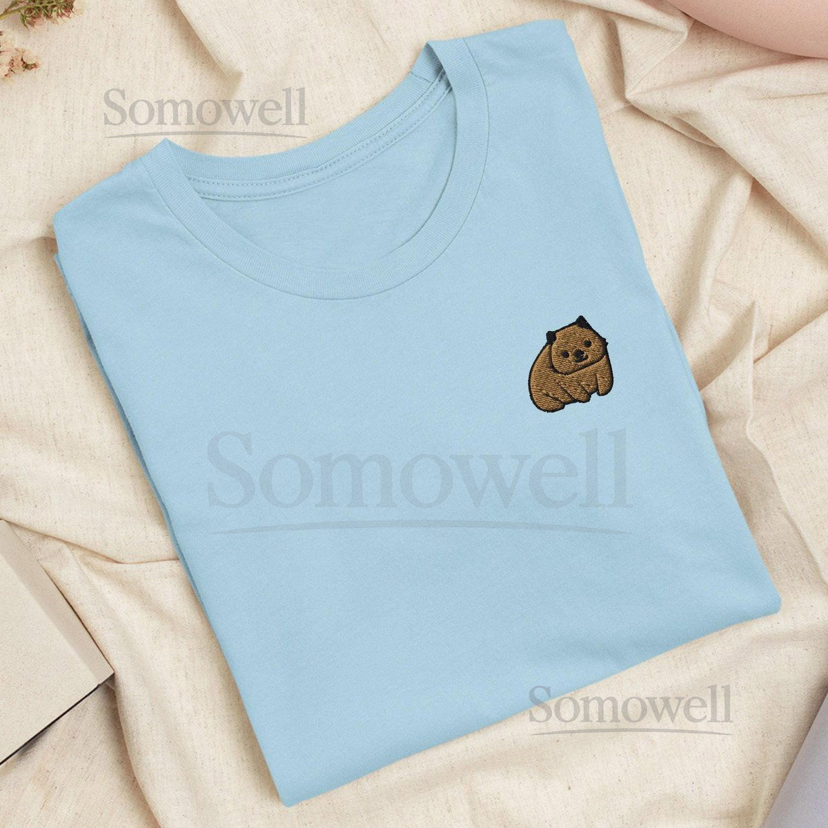 Cute Wombat Embroidered T-Shirt Lightweight Cotton Unisex Fit_30