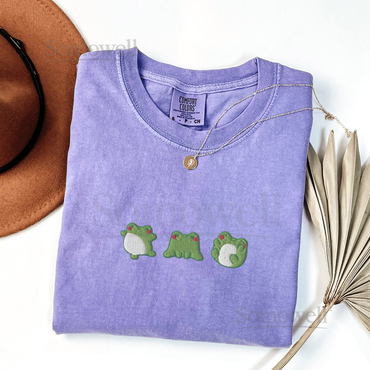 Comfort Colors Frogs T-Shirt Embroidered Froggies Shirt Embroidered Frog Shirt Simple Silly Frogs Shirt Cute Embroidered Shirt_22