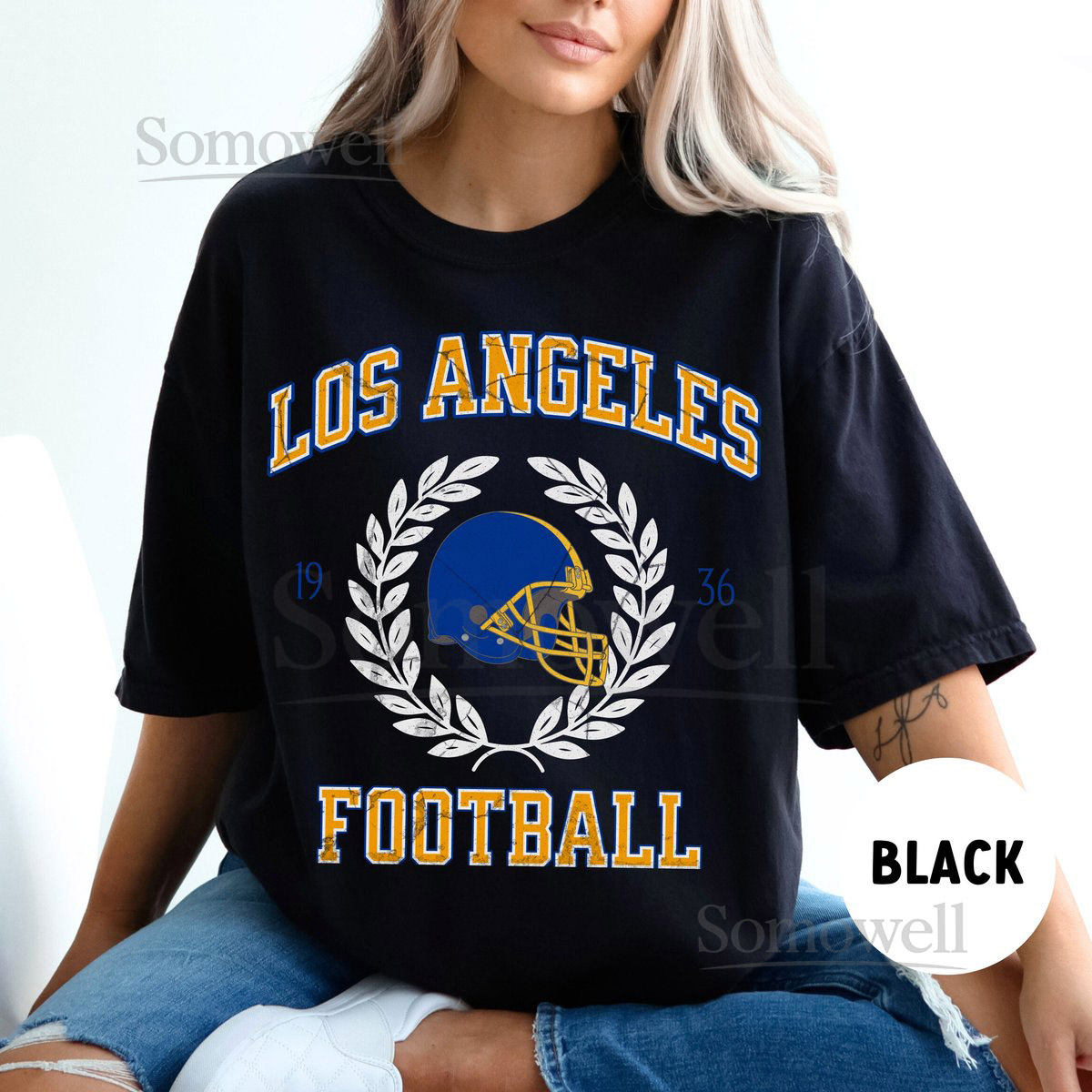 Comfort Colors Los Angeles Football Shirt LA Football shirt Vintage Los Angeles Football Shirt Ram Shirt LA Ram Shirt Nacua Shirt_110