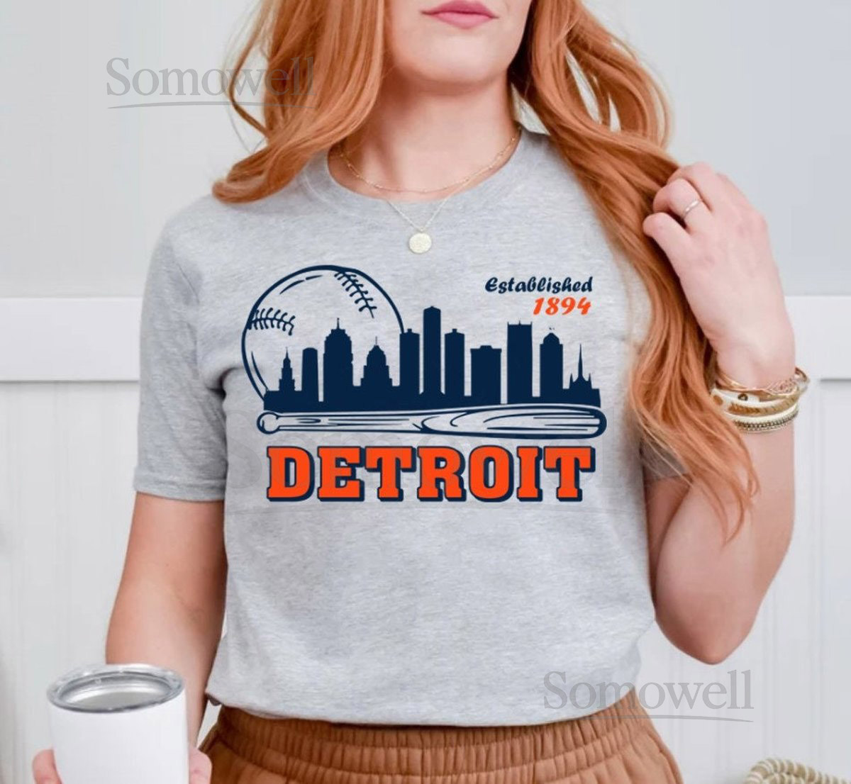 Detroit Baseball Cityscape Minimalist Est 1894 Comfort Color Vintage Tshirt Detroit Baseball Gameday Retro Shirt Sports Tee For Her_112