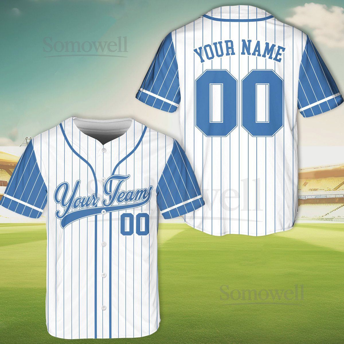 Personalized Team Name And Number Pinstripe Baseball Jersey Custom Stripe Line Color Baseball Jersey Baseball Jersey Uniform Baseball Fans_684