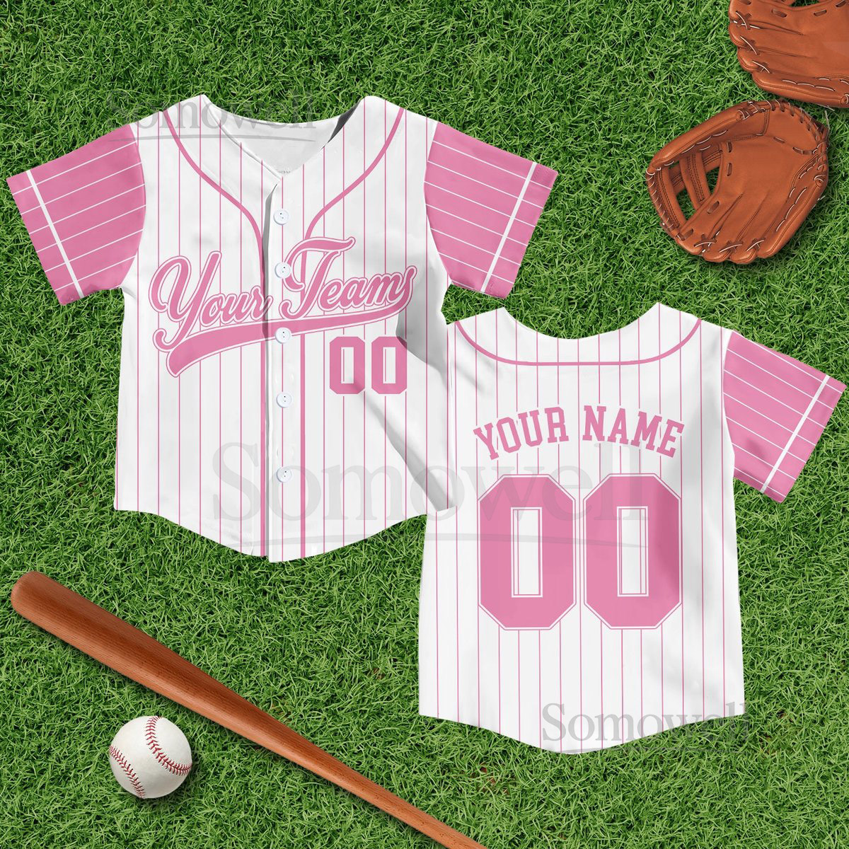 Personalized Team Name Number Pinstripe Baseball Jersey Custom Stripe Line Color Youth Kid Baseball Jersey Kids Birthday Jersey_769
