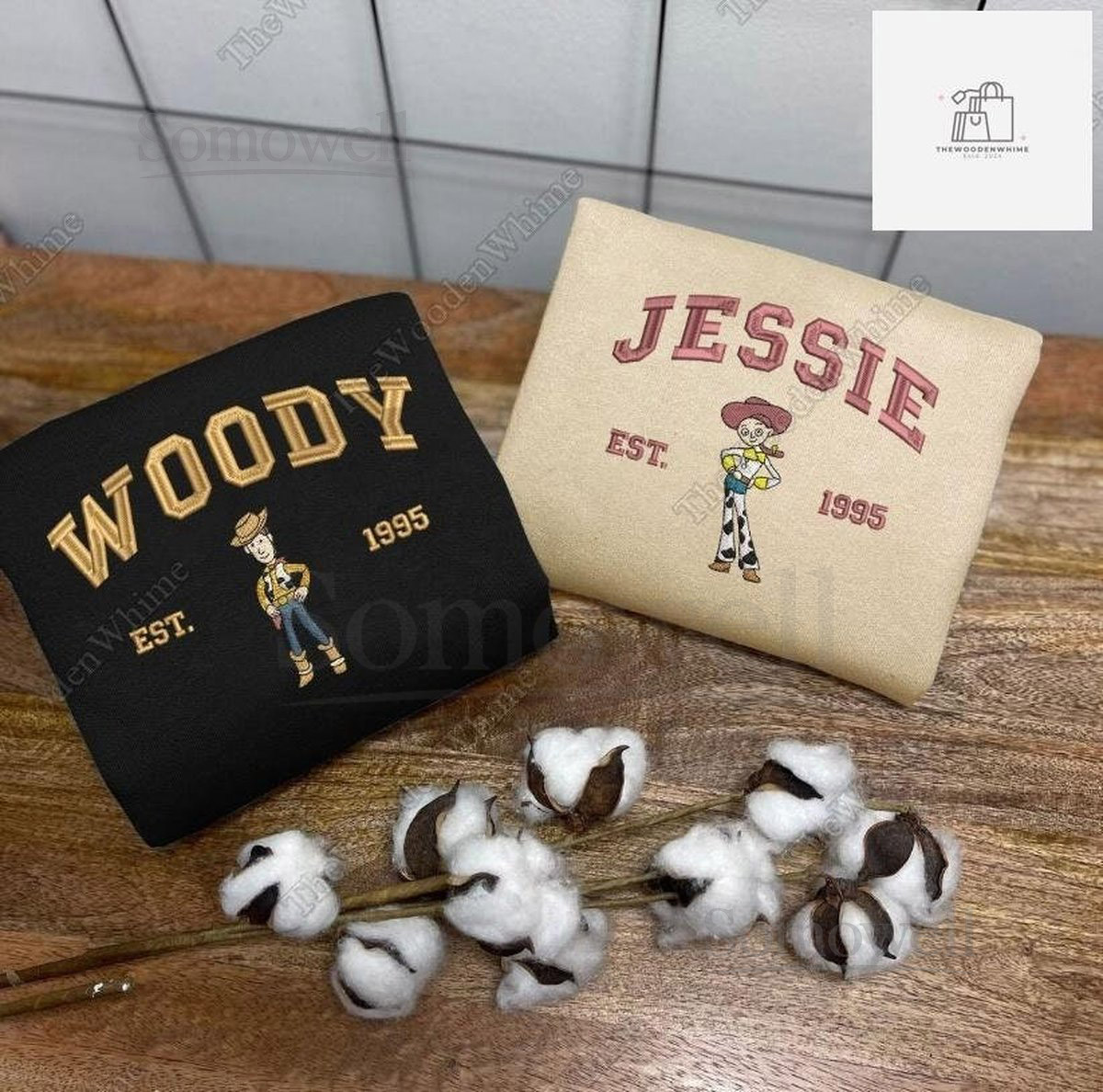 Custom Woody And Jessie Embroidered Sweatshirt Toy Story Embroidered Hoodie Disney Couple Cartoon Shirt Valentine Gift Woody Shirt_35