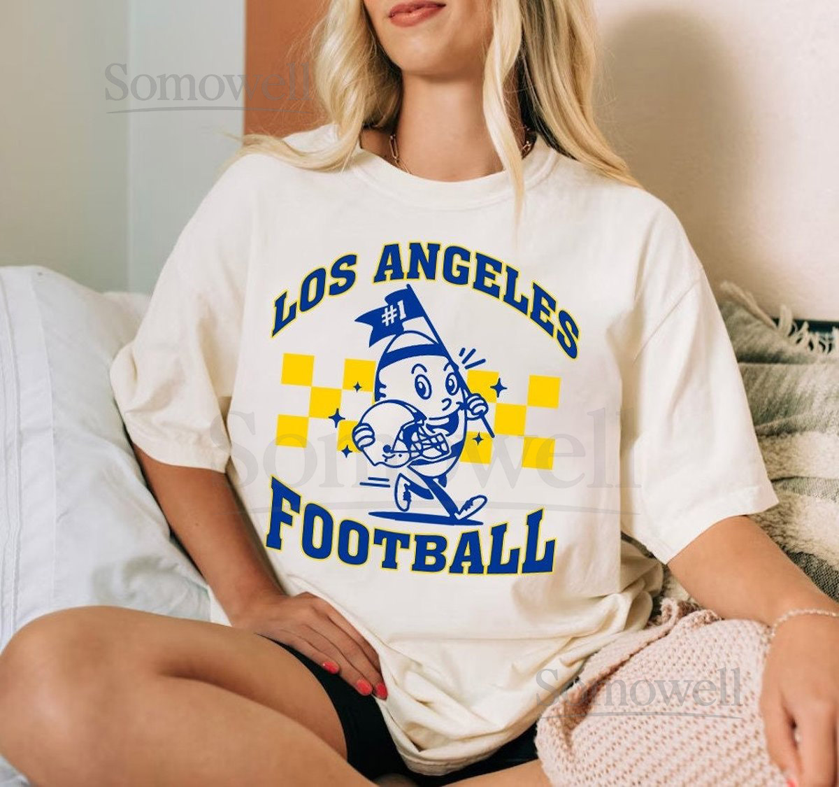 Los Angeles R Football Vintage Cute Ball Mascot Comfort Color Tshirt Go Los Angeles Football Team Retro Shirt Gameday Shirt Sports Tee_574