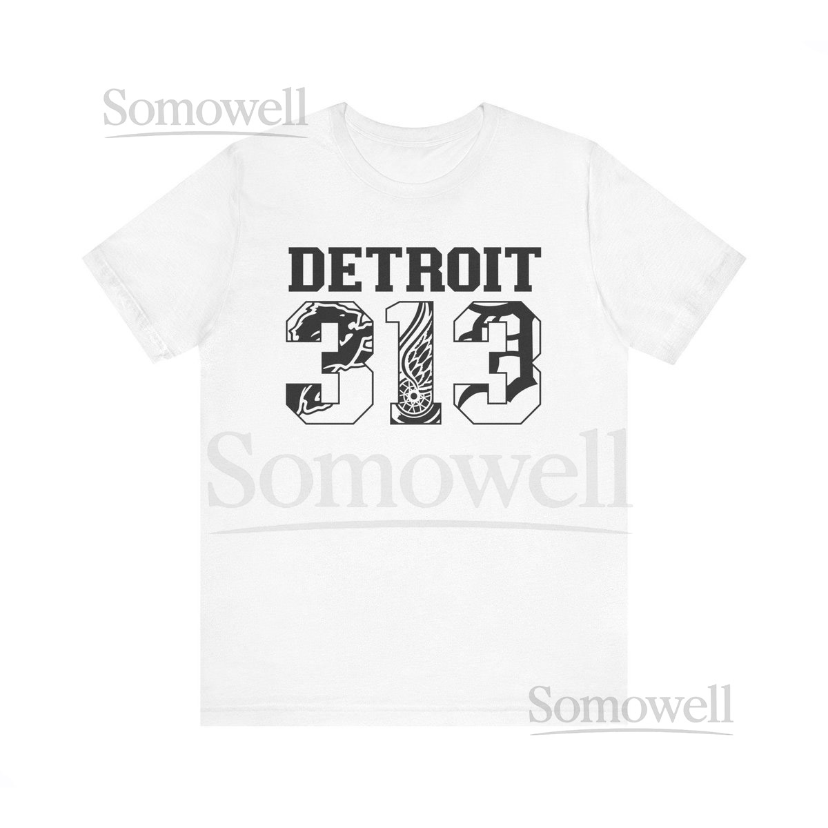 Detroit 313 sports inspired Tigers Lions Red Wings Unisex Jersey Short Sleeve Tee_106