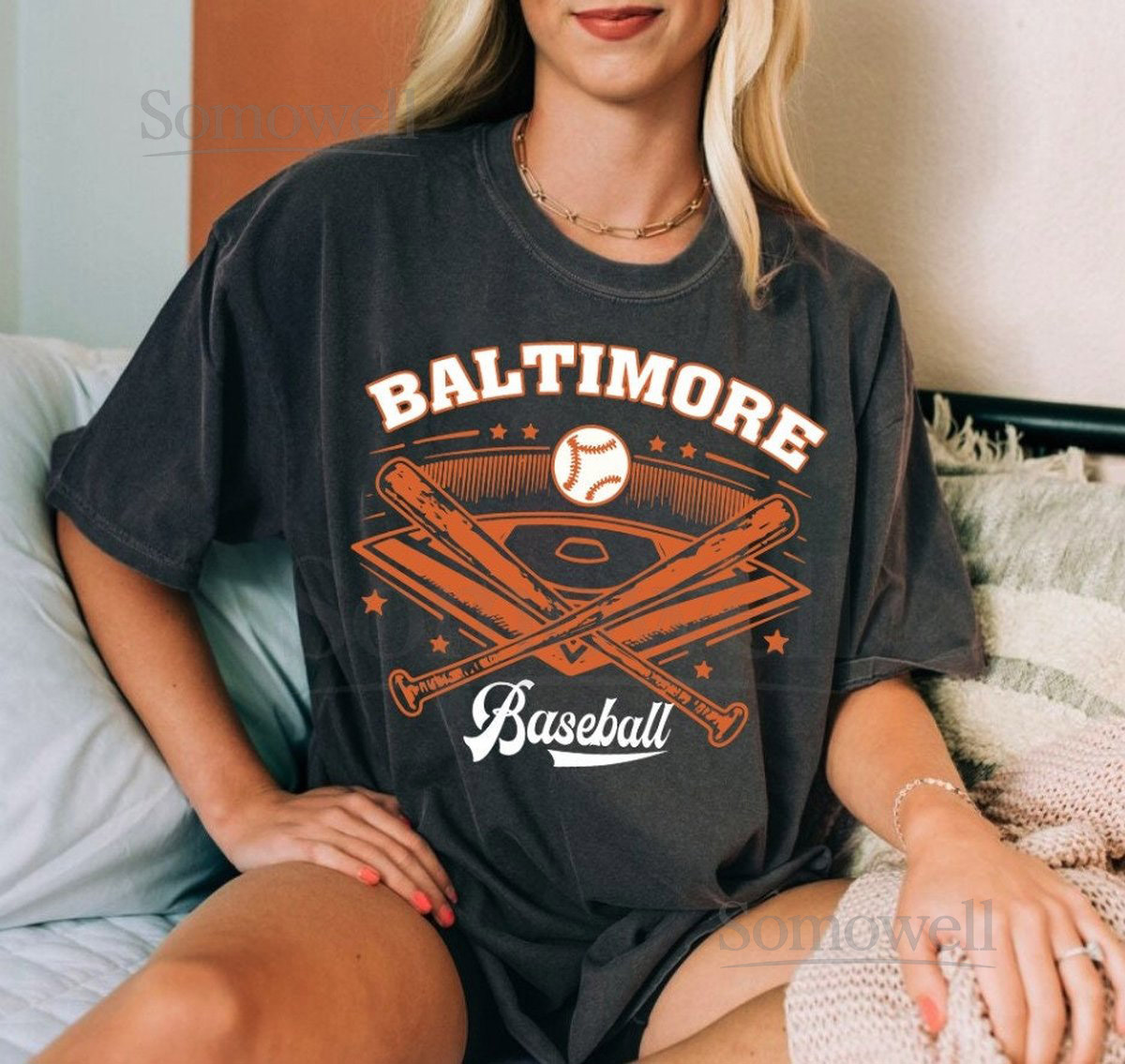 Vintage Baltimore Baseball Comfort Color Pepper Unisex Style Tshirt Baltimore Baseball Gameday Retro 90s Shirt Baltimore Sports Shirt_628