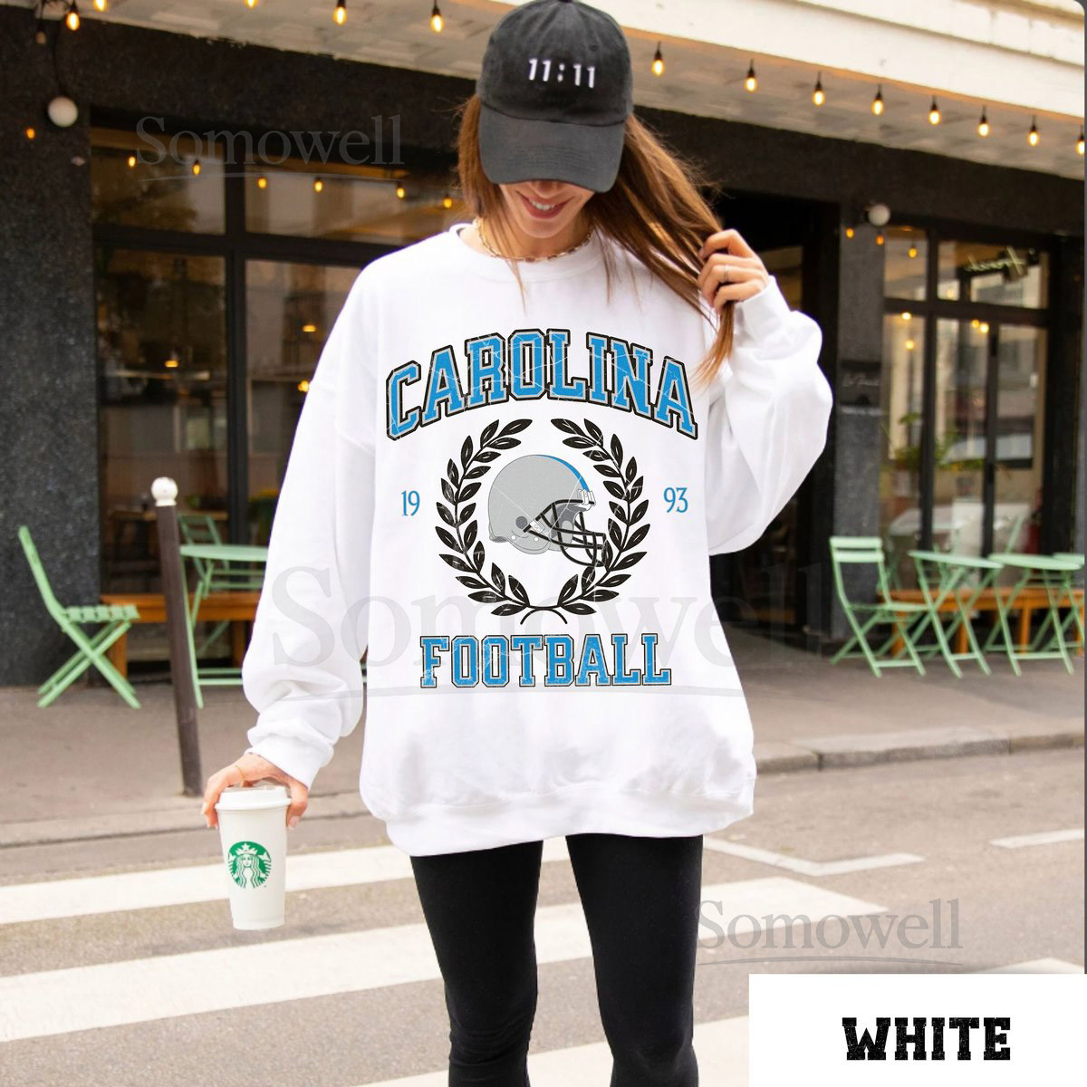 Carolina Football Sweatshirt Vintage Panther Football Crewneck Retro Carolina Football Shirt Panther Football Gift Carolina Sweatshirt_371