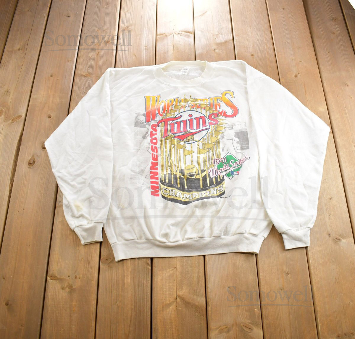 Vintage 1991 Minnesota Twins MLB Baseball Champions Crewneck Sweatshirt Made In USA_868