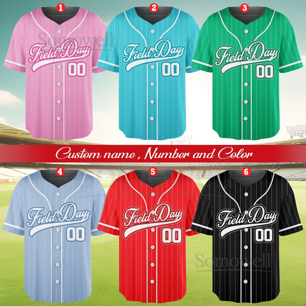 Personalized Field Day Baseball Jersey Custom Name Baseball Jersey Shirt Baseball Jersey Uniform For School Field Day Fun Day Oufit_100