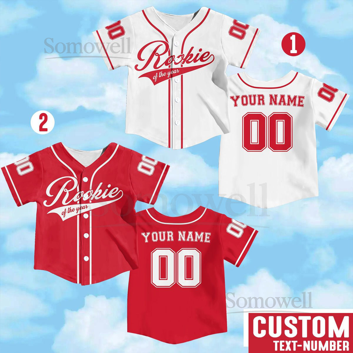 Personalized Rookie Of the Year Kid Baseball Jersey Custom Name Number Youth Baseball Shirt Rookie Of The Year Jersey For Baseball Fans_375