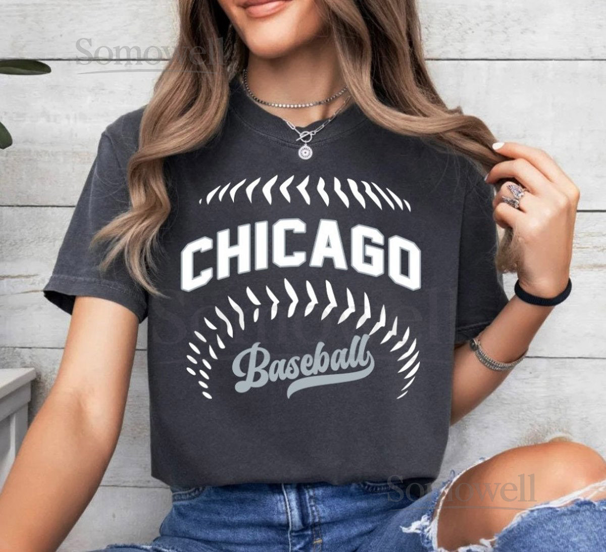 Chicago Baseball Minimalist Style Comfort Color Vintage Unisex Tshirt Chicago Baseball Gameday Retro 90s Shirt Chicago Sports Shirt_167