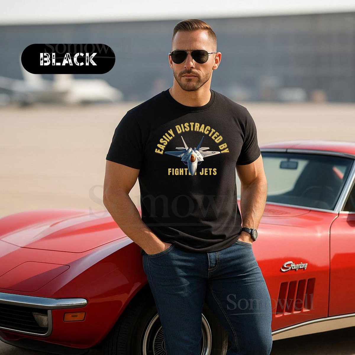 Easily Distracted By Fighter Jets T-Shirt Aviation Enthusiast Tee Fighter Jet Lover Apparel Pilot Gift_153