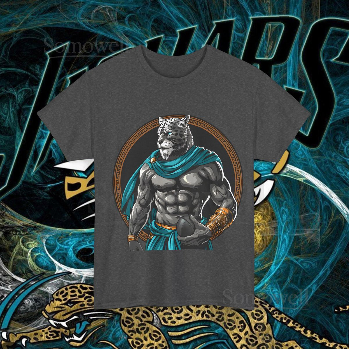 Vintage Jacksonville Jaguars Mascot God Fantasy Greek Mythology Design Unisex Apparel Sports_1011