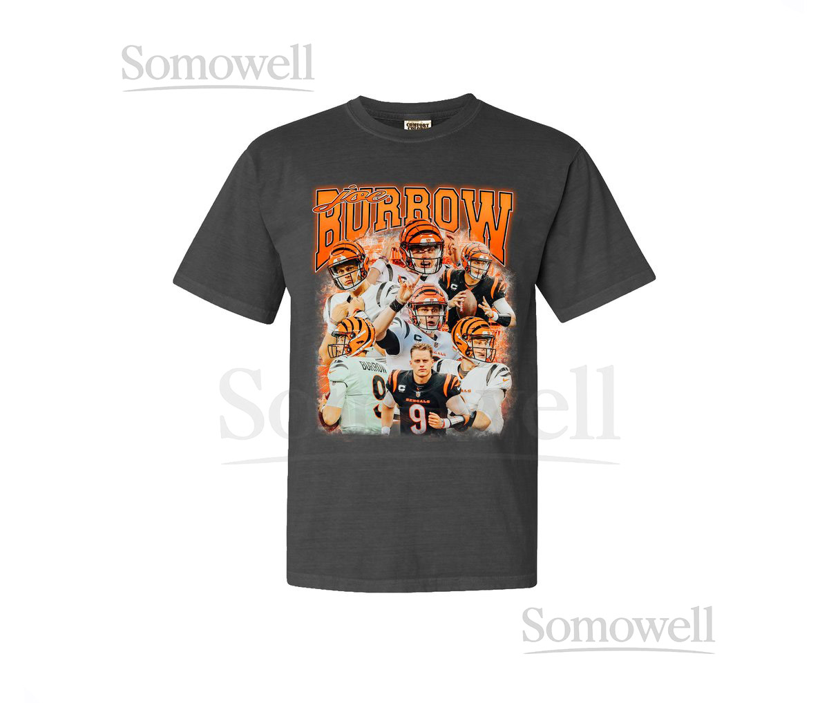 Cincinnati Football Joe Burrow Pepper Comfort Colors_530