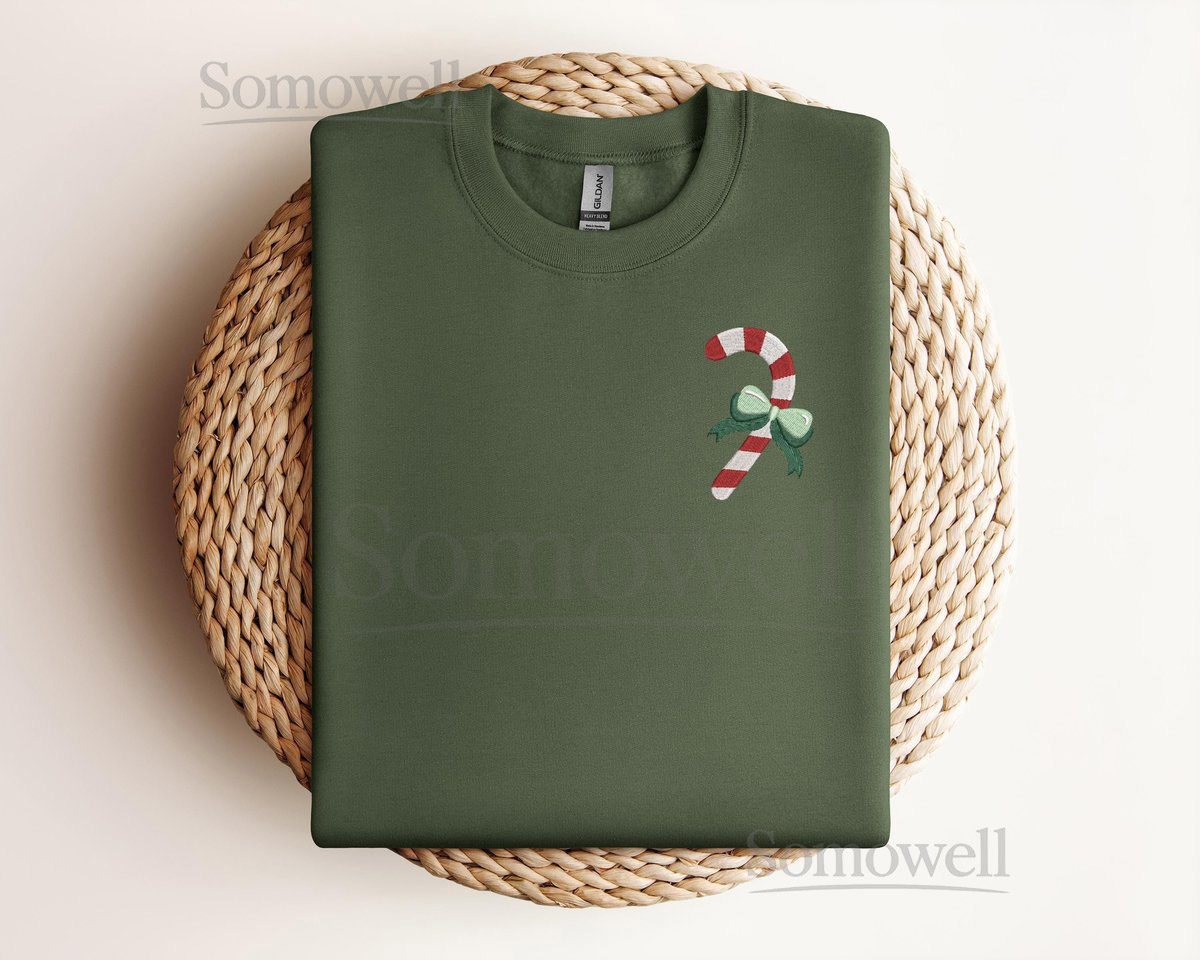 EMBROIDERED CHRISTMAS SWEATSHIRT Christmas Sweatshirt Candy Cane Gift for Friends Christmas Gift for Christmas Embroidered Crewneck_67