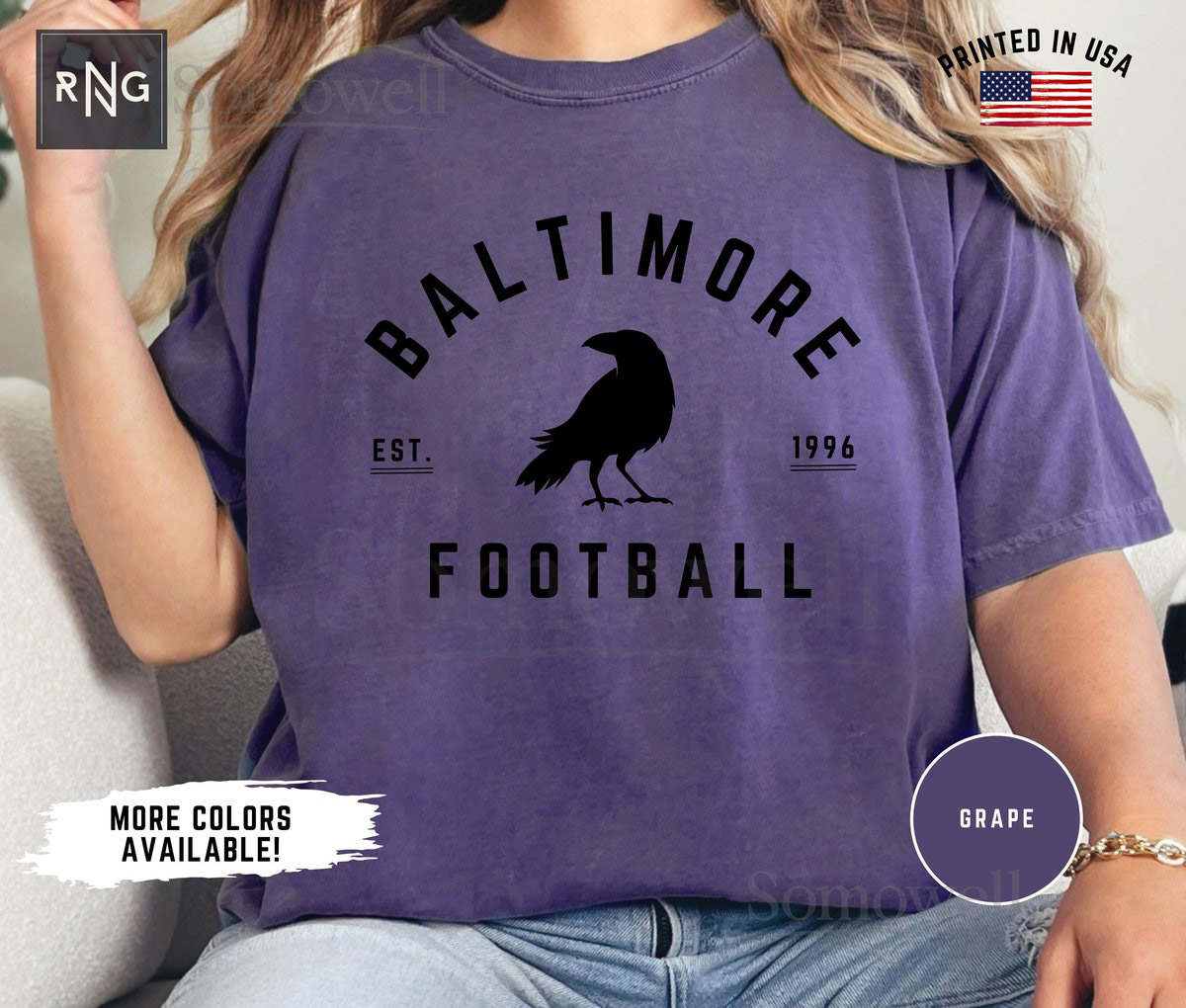 Baltimore Football Shirt Raven Football Gameday Shirt Baltimore Football Apparel Baltimore Sports Apparel Retro Raven Football Gift_114