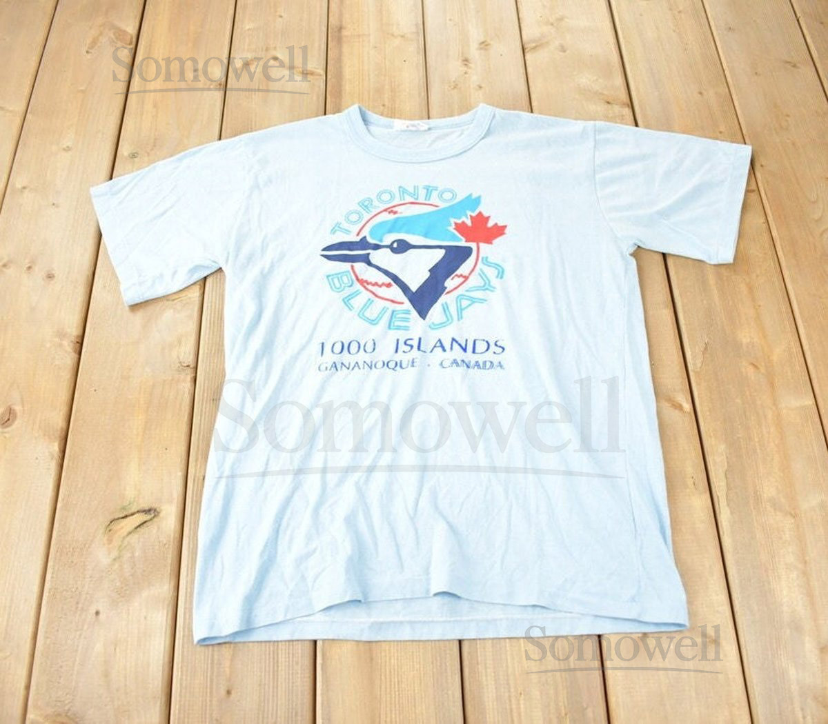 Vintage 1980s MLB Baseball Toronto Blue Jays Gananoque Graphic T-Shirt Made In Canada_961