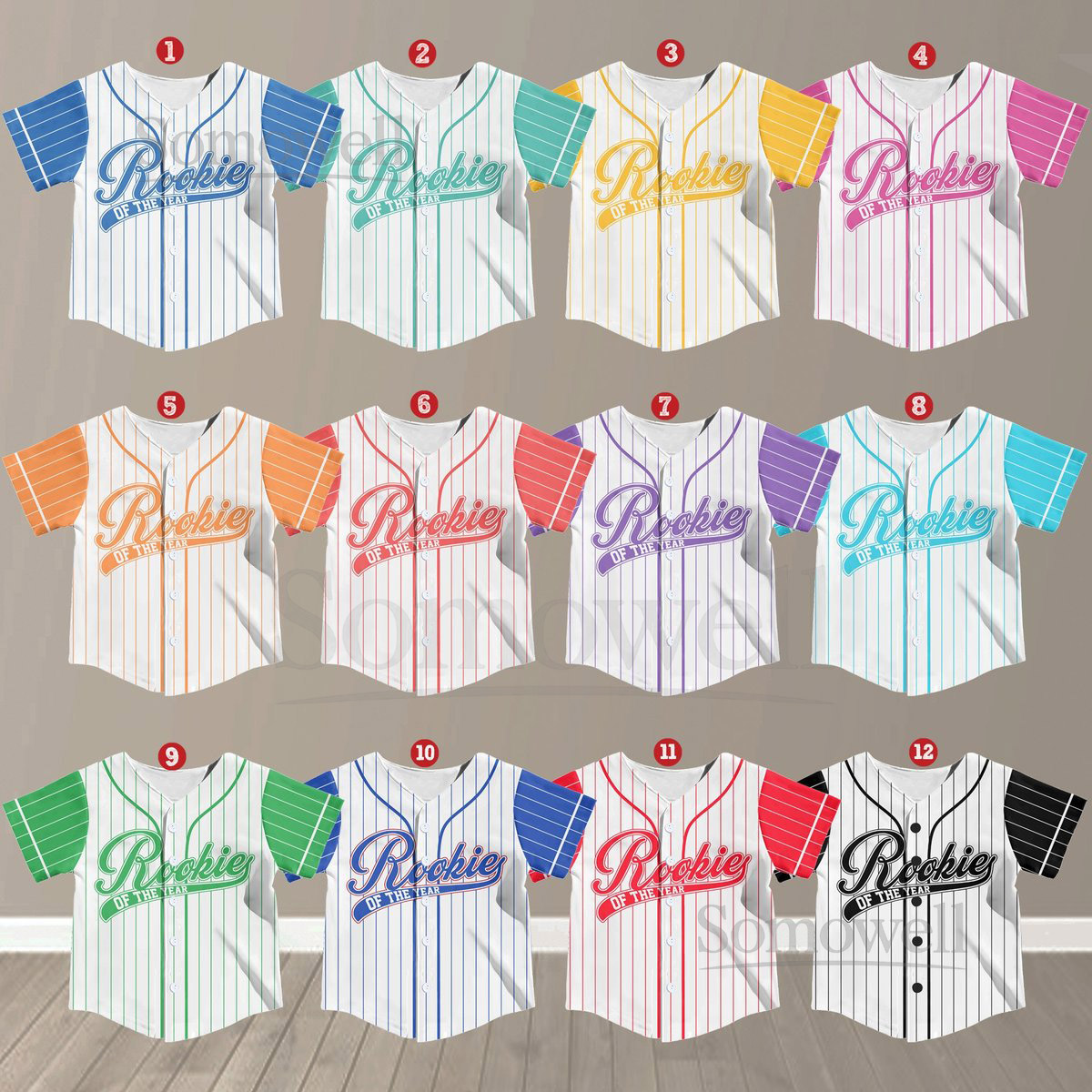 Personalized Rookie Of the Year Kid Baseball Jersey Custom Name Number Youth Baseball Shirt Rookie Of The Year Jersey For Baseball Fans_376