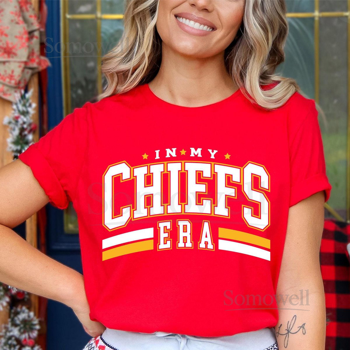 In My Chiefs Era Shirt Women's Chiefs T-ShirtTeacher and Parent Matching OutfitsTeam Mascot ShirtSchool Spirit ShirtFootball NFL Shirt_219