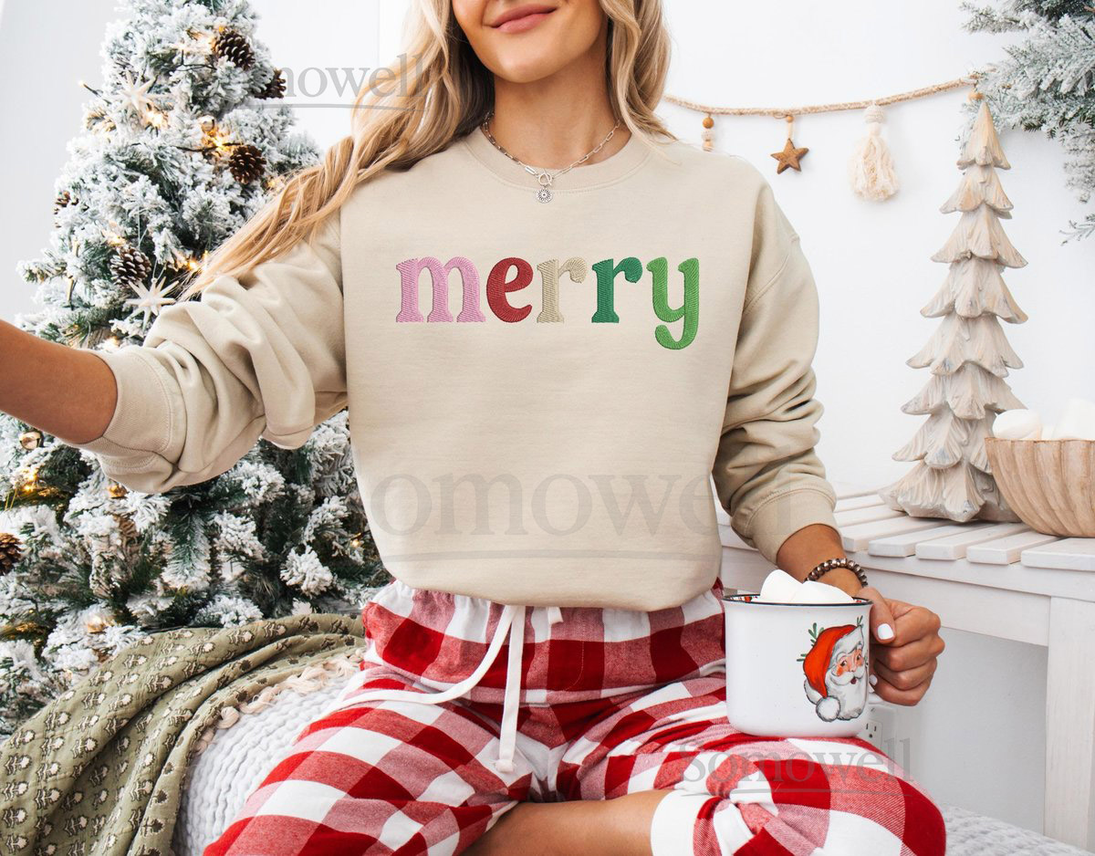 EMBROIDERED CHRISTMAS SWEATSHIRT Christmas Sweatshirt Stocking Stuffer Gift for Friends Christmas Gift for Christmas Embroidered Crewneck_68