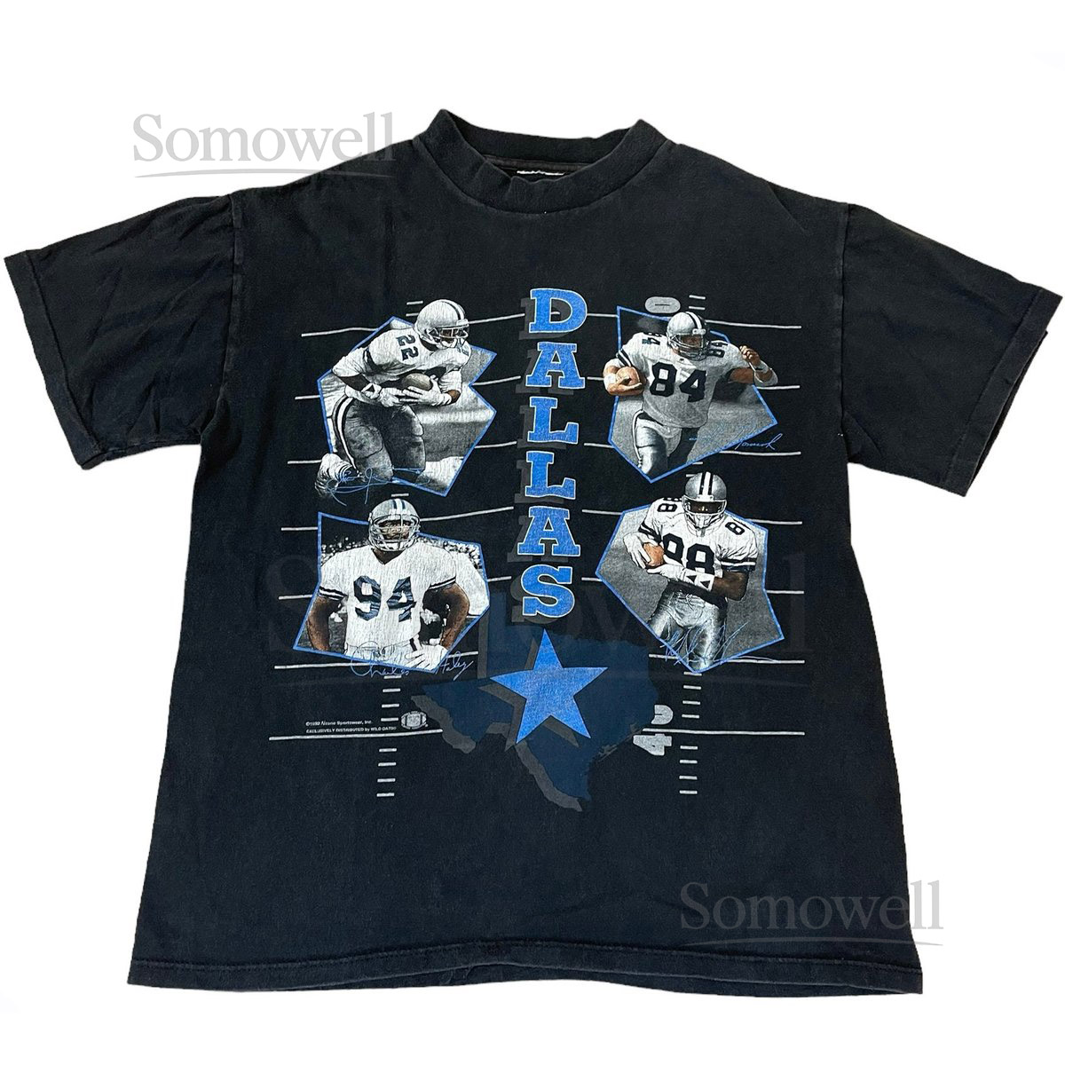 Vintage Dallas Cowboys 1992 T-shirt Smith Irvin Haley Novacek NFL Football_532