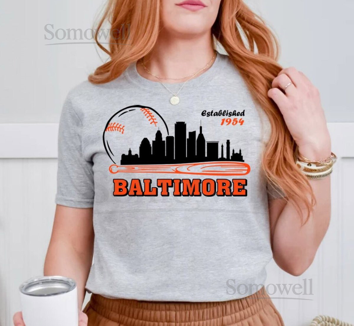 Baltimore Baseball Cityscape Minimalist Est 1954 Comfort Color Vintage Tshirt Baltimore Baseball Gameday Retro 90s Shirt Sports Tee_31