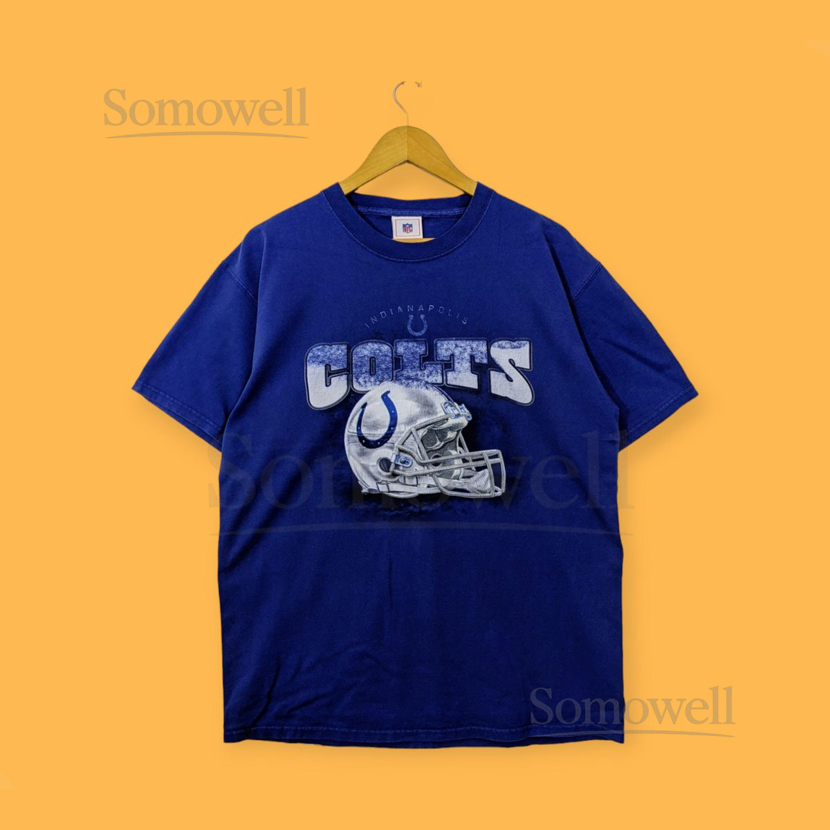 vintage Indianapolis colts blue colour size large promo t-_975