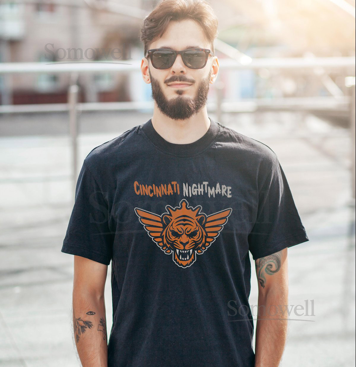 Cincinnati Nightmare T-shirt Joe Burrow Cody Rhodes parody tee Bengals gear Cincy NFL shirt Football tee tiger football season outfit_557