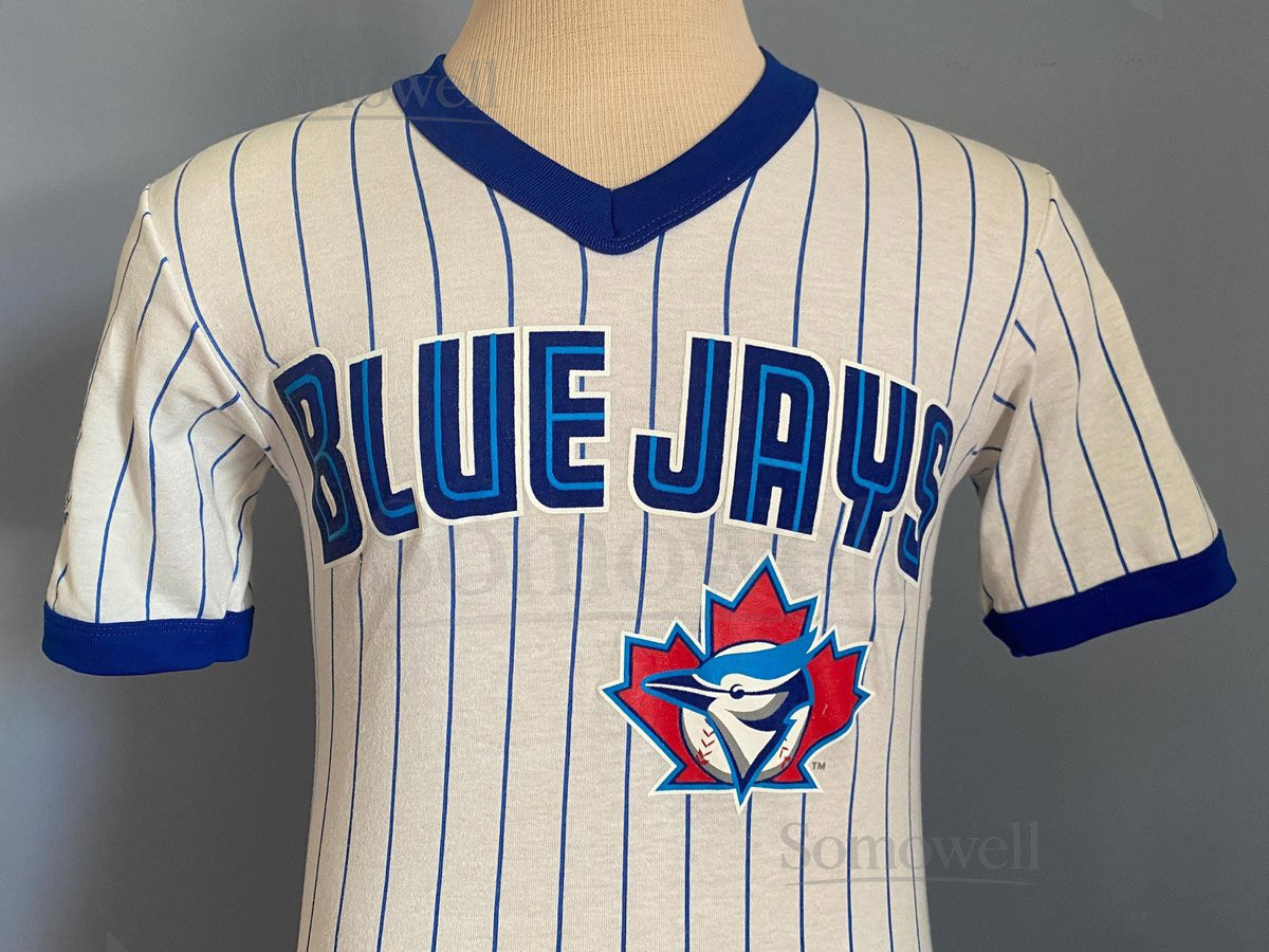 90s Vintage Toronto Blue Jays mlb baseball Majestic Jersey T-Shirt - SMALL_26