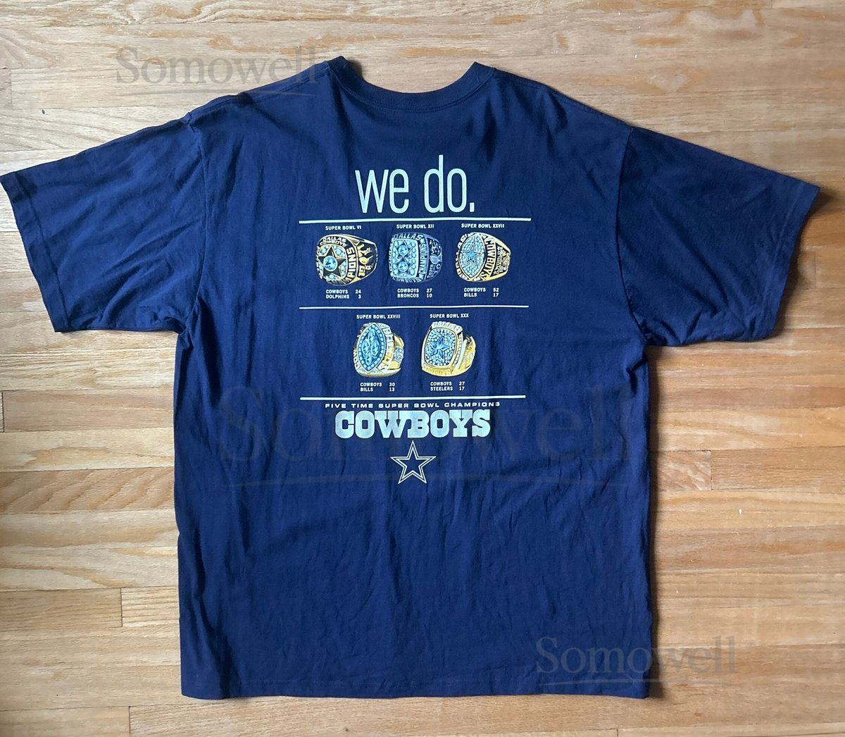 Dallas Cowboys Champions Rings T-Shirt NFL Size Extra Large XL_118