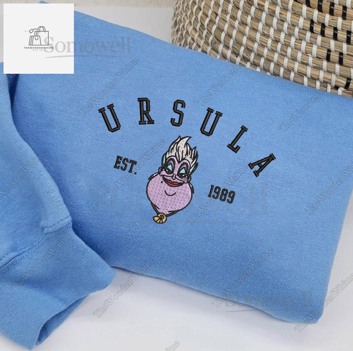 Villains Ursula Embroidered Crewneck Sweatshirt Halloween Sweatshirt The Little Mermaid Embroidered Hoodie Disney Halloween Gifts_161