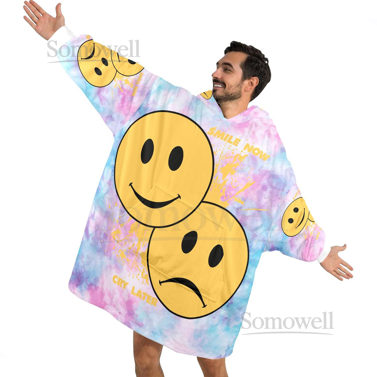 Smile Now Cry Later Blanket Hoodie Oversized Unisex Fleece_76