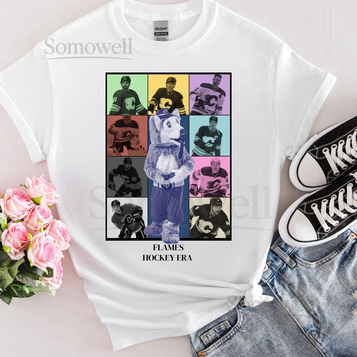 CustomizableCalgary Flames T-Shirt NHL Flames Tee Calgary Hockey Shirt Flames Apparel Calgary Flames SVG Flames Women's Gift_112