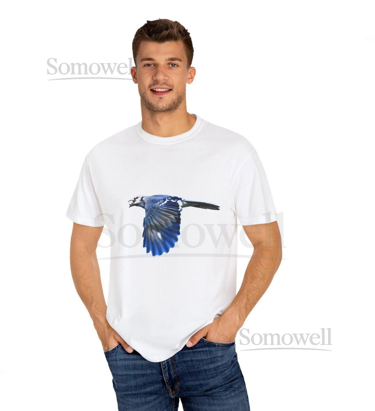 Bird Lovers Unisex Garment-Dyed T-shirt. How often do you see a Blue Jay flying off with an acorn in its beak For sure on this shirt_72
