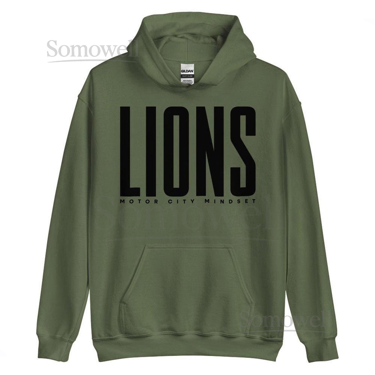 Lions Hoodie Detroit Football Hoodie Sports Apparel T-Shirts Hoodies Lions Military Green Hoodie_563