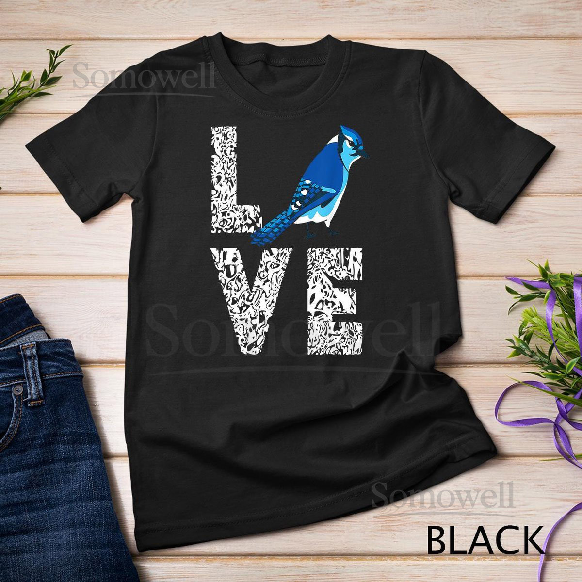 Blue Jay Bird Love Leopard Steller's Jay Artistic Animal T-Shirt Sweatshirt_90