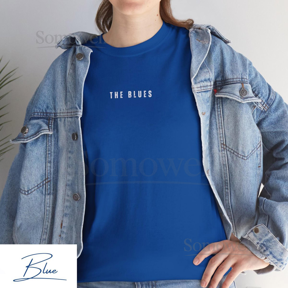 The Blues Fan Unisex Minimalist Heavy Cotton Football T-Shirt Soccer Jersey Christmas Gift for Him Cute Sports Tee Hockey Present for Her_572