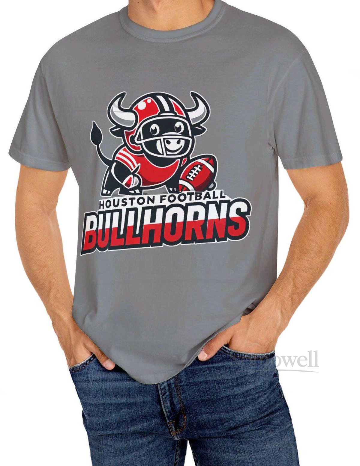 Houston Football Fan Shirt - Hilarious Bull Graphic - Funny Team Spirit Shirt - Sarcastic Mascot_230
