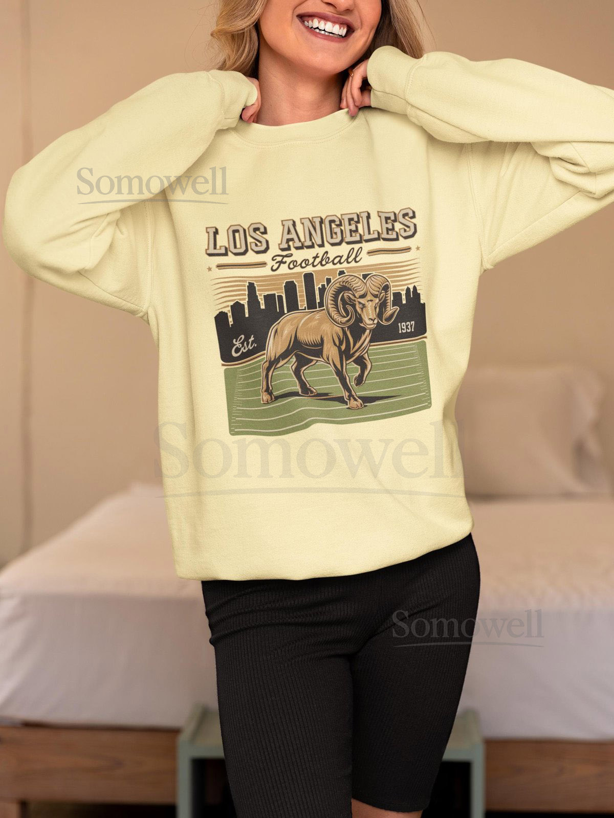 Los Angeles football vintage crewneck Team Spirit Sweatshirt Football Season Crewneck custom football Sweatshirt game day attire_96