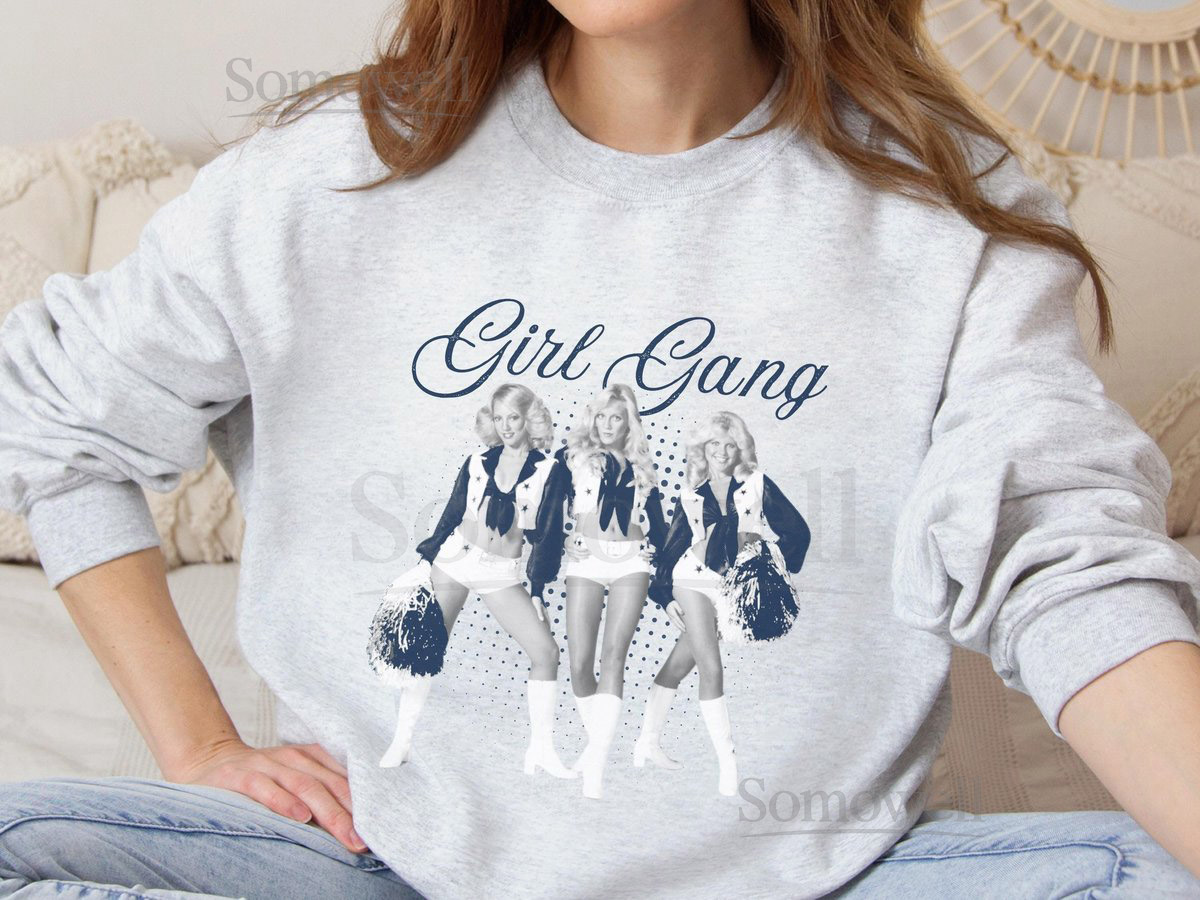Cowboy Cheerleaders Shirt Dallas Football Girl Gang Comfy Cozy Gameday Sweater Autumn Tailgate Clothes Vintage Football Fan Gift_82