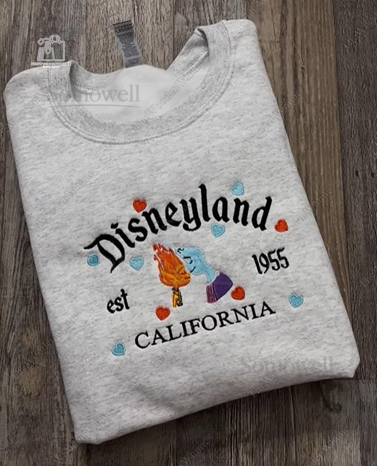 Ember Lumen And Wade Ripple Embroidered Sweatshirt Elemental Ember Wade Sweatshirt Embroidered Couple Crewneck Cartoon Movie Shirt_54